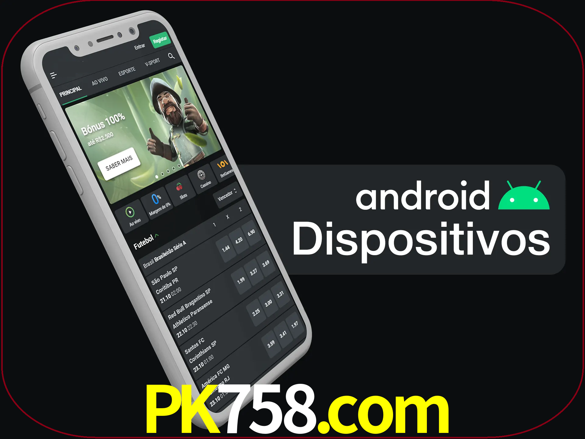 O aplicativo suporta a maioria de todos os dispositivos Android.