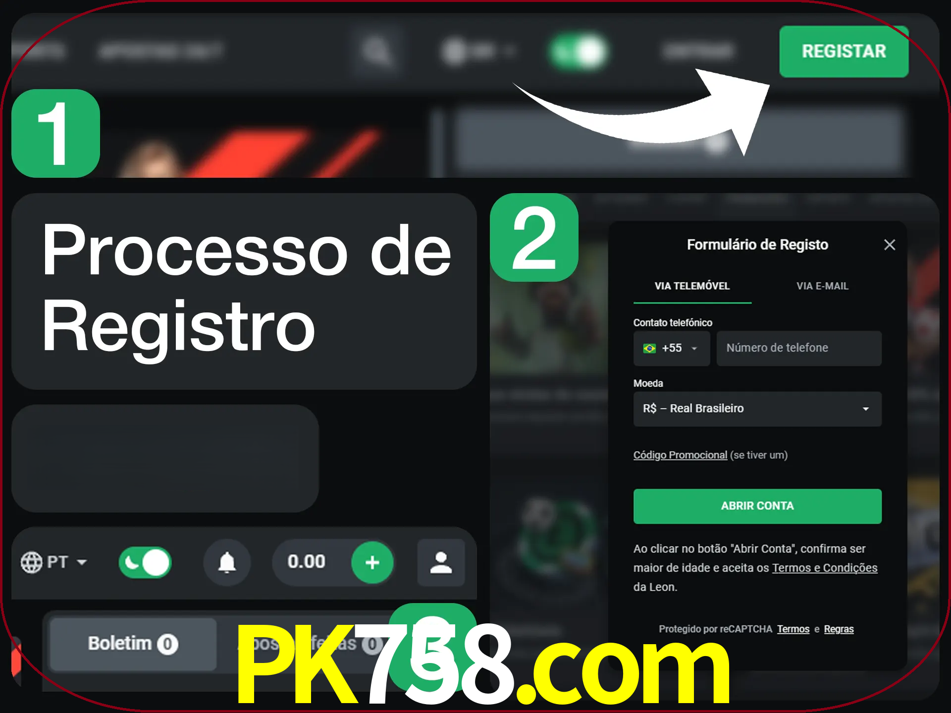 O processo de registro na LeonBet é simples.